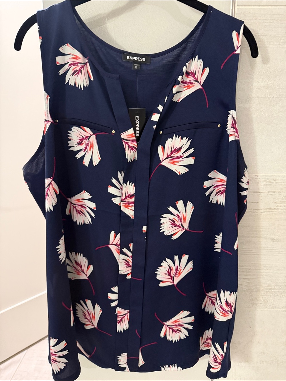 Express Navy Floral Tank